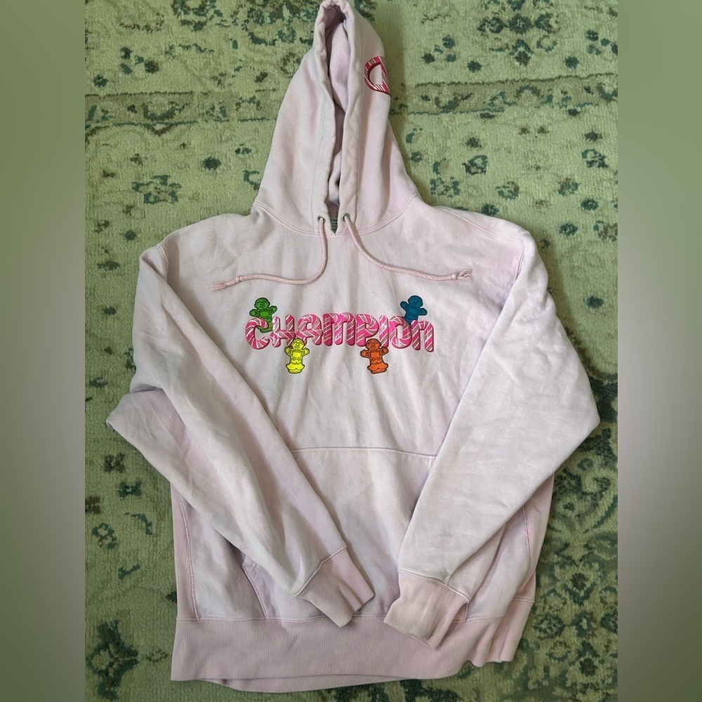 Champion x Candy-Land Hoodie Large Pink Reverse-weave